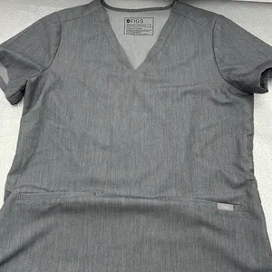 Figs Casma 3 pocket graphite v neck scrubs top small thumbnail 4