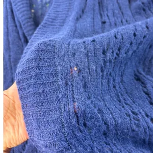 Free People Alpaca Blend Hooded‎ Cardigan Blue Pointelle Knit Long Sweater XS thumbnail 6