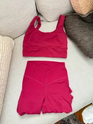 lululemon athletica Women's Magenta High-Rise Leggings & Sports Bra Set thumbnail 3