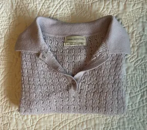 Urban Outfitters Light Purple Knit Cropped Polo thumbnail 1