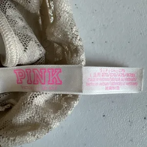 Victoria's Secret PINK Strappy Plunge Criss-Cross beige Lace Bralette Small thumbnail 7