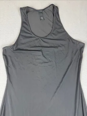 Skims Sheer Maxi Dress with slit in Gunmetal Size: XL thumbnail 2