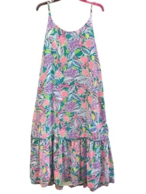 Lilly Pulitzer Floral Print Sleeveless Maxi Dress With Tiered Hem -‎ Size M thumbnail 2