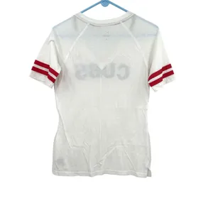 Nike Size Medium Shirt White Chicago Cubs Short Sleeve V Neck Baseball‎ Tee MLB thumbnail 2