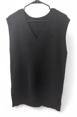 oversized Sweater Vest Black thumbnail 1