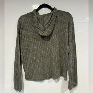 American Eagle‎ Outfitters Olive Ribbed Hoodie thumbnail 4