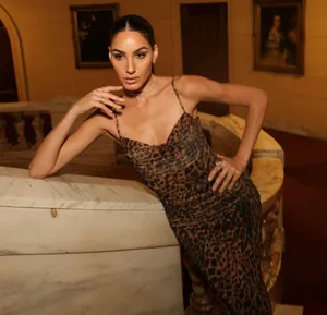 Zara Maxi Dress Mesh Cheetah Animal Print Leopard Bodycon Fitted thumbnail 9