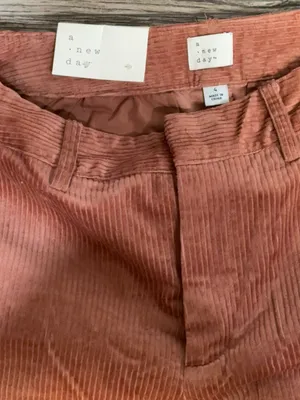 NWT A New Day Corduroy Wide Leg Pants Rust Size 4R 100% Cotton thumbnail 5
