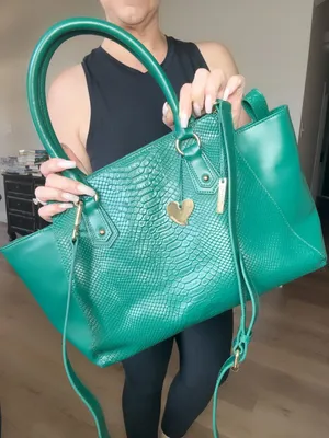 Cuore & Pelle Green Musette Snakeskin Satchel Handbag thumbnail 10