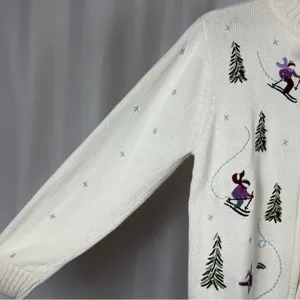 Traditions Medium Ramie Cotton Embroidered Winter Snow Skiing Ice Skate Jacket thumbnail 5
