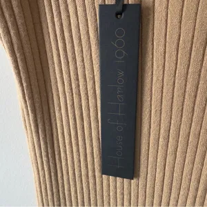House of Harlow 1960 Revolve Tan Ribbed Mini Dress adjustable spaghetti straps S thumbnail 8