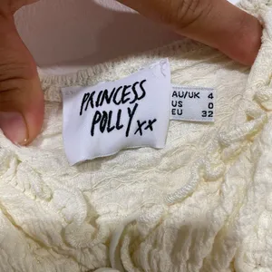 Princess Polly Cream Textured Babydoll Tank Top Size 0 Coquette Boho Y2K thumbnail 5