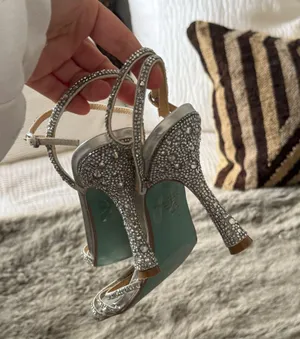Betsey Johnson Silver Rhinestone Heels 7.5 thumbnail 2
