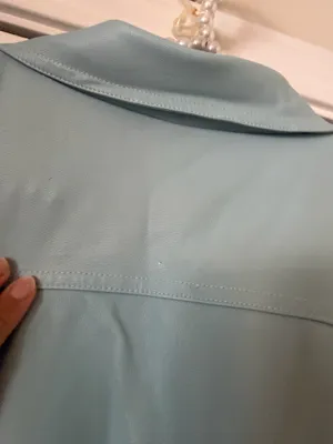 Gianni Bini Baby Blue Faux Leather Motto Jacket thumbnail 6