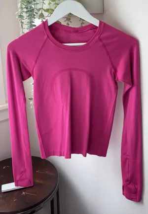 Lululemon long sleeve Swiftly Tech shirt in magenta thumbnail 1