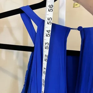 Altard State Royal Blue Crochet Lace Mala Maxi Dress Halter Neck Elastic Waist S thumbnail 8