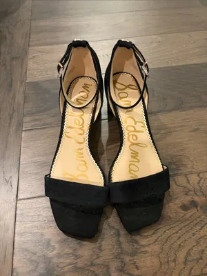 Sam Edelman Black Suede Sandals Sz 7.5 thumbnail 4