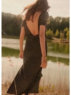 SEZANE Luce Dress ~ Black Ecru Polka Dots Small thumbnail 11