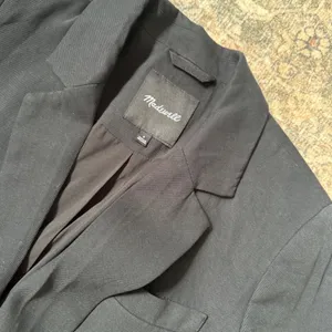 Madewell Larsen Blazer True Black Double Breasted Oversized Twill Jacket Size S thumbnail 4