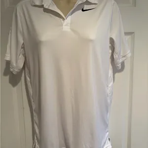 Nike Dri-FIT Golf Polo‎ Shirt Womens Large White Performance Top 642071-101 thumbnail 3