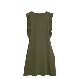 COS Sheath Dress Women's Size XS‎ Green Ruffle Trim Crew Neck Casual Dress thumbnail 2