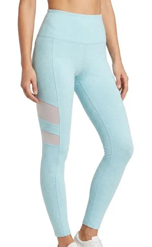 Beyond Yoga Leggings Small‎ Aqua Blue Mesh Panel High Rise Yoga Pants thumbnail 1