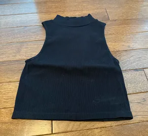 Zara Black Ribbed Tank Top thumbnail 1