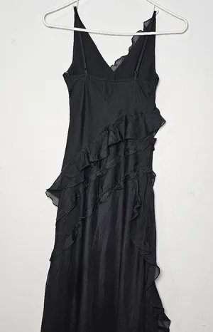 Abercrombie & Fitch Draped Ruffle Maxi Dress /Black / Size XS - 159-299-0020-900 thumbnail 7