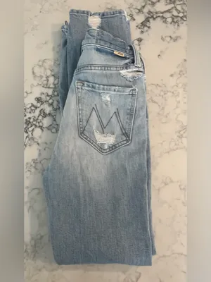 MOTHER Superior High Waisted Rider Skimp Jeans Blue Straight Size 25 thumbnail 2