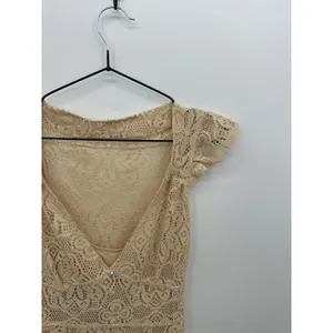 Y2K Fairy Cream Lace Midi‎ Dress Sz XS Cottagecore Boho Coquette Romantic thumbnail 5