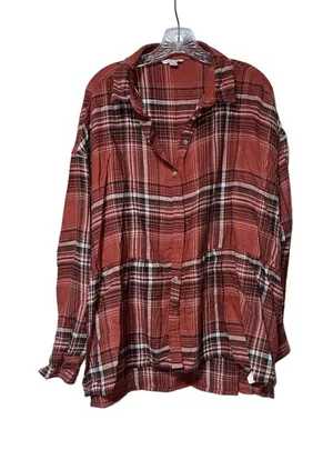 American Eagle Rust‎ Plaid Shirt Size L thumbnail 1