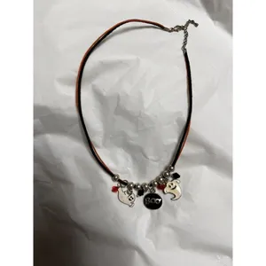 Halloween Ghost Boo Charm Necklace Black Orange Faux Suede‎ Cord 17 Inch thumbnail 3
