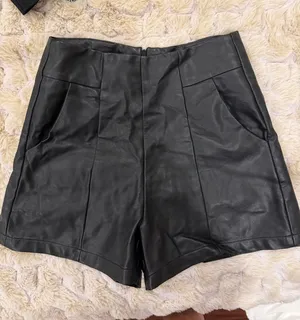Leather shorts Black thumbnail 1