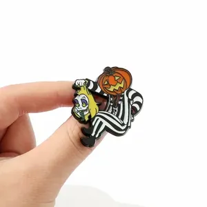 Cute Cartoon Character Halloween Pumpkin Metal Pin‎ thumbnail 4