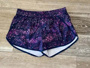 Champion Woman’s Sz L Athletic Shorts Navy Blue w Space Dye Galaxy Print thumbnail 1