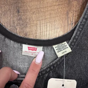 NWT Levi’s Y2K Black Acid Wash Denim Dress Women's Small Button Front Sleeveless thumbnail 6