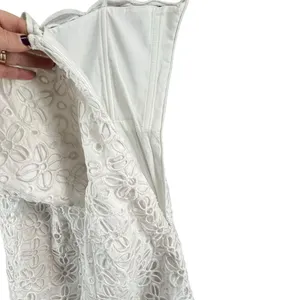 Milly New York Emalina Dress 10 White Floral‎ Eyelet Strapless Lined Chic Modern thumbnail 11