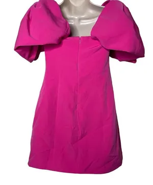 TOCCIN X RTR Pink Oversized Bow Sleeve Mini Dress sz 2 thumbnail 4