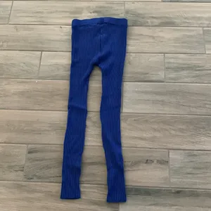 437 Blue ribbed stretch leggings thumbnail 4