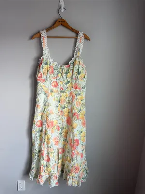 By Anthropologie Ruffled Eyelet Dress thumbnail 2