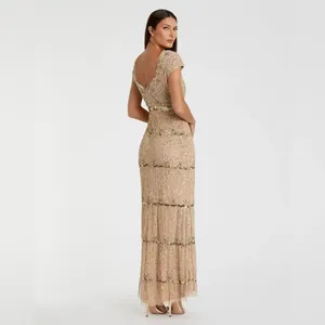 NWT Mac Duggal 9089 Cap Sleeve Embellished Gown Nude 8 thumbnail 5