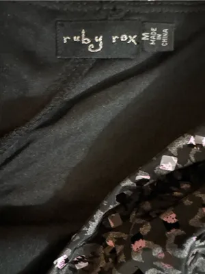 Ruby Rox One-Shoulder Black Metallic Leopard Sheath Dress thumbnail 2