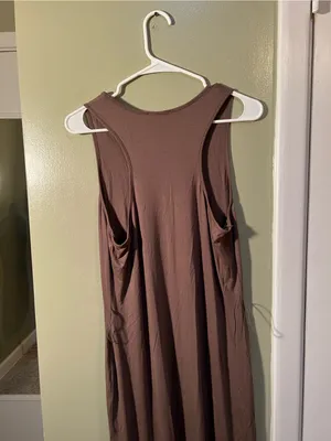 Cynthia Rowley Women’s Size Large Sleeveless Scoop Neck Maxi Dress Light Brown thumbnail 7