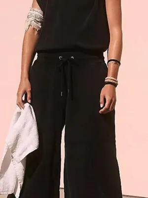 Free People Throw And Go jumpsuit In Washed Out Black Size Large thumbnail 4