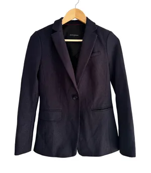 Banana Republic Navy Blue Micro Polka Dot Blazer Jacket Size 0 Business Casual thumbnail 1