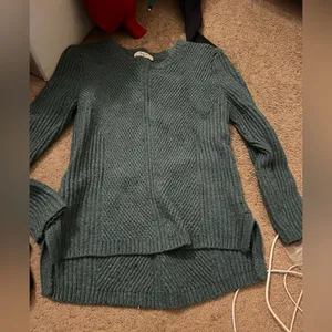 Madewell teal cable knit sweater‎ xs thumbnail 2