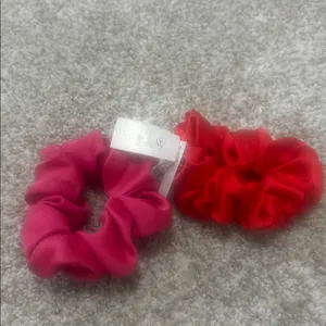 J. Crew Set of 2 Pink and Red Scrunchies thumbnail 5