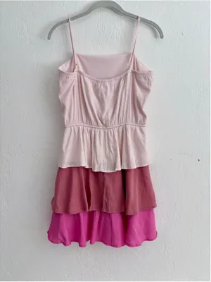 Women's Trixx Ombre Tiered Mini Dress Size M Pink Ombre thumbnail 2