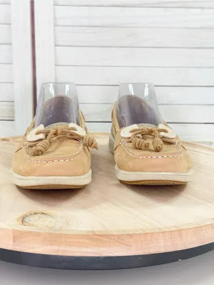 Sperry Oasis Loft Linen‎ Leather Boat Shoes Tan Women’s 9.5 Nautical Preppy thumbnail 2