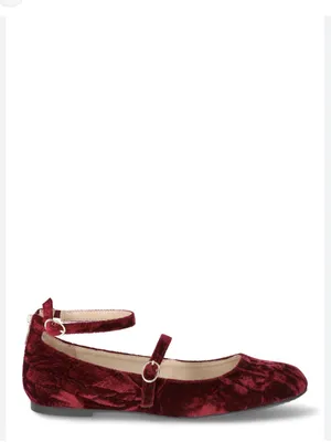 No Boundaries Burgundy Velvet Mary Jane Flats size 8 new thumbnail 3